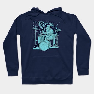 Retro Jazz Drummer Illustration Hoodie